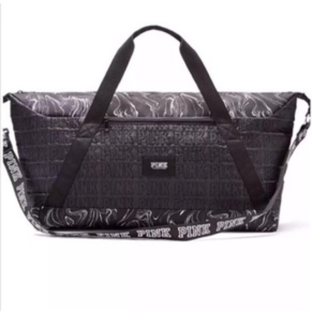 Victoria’s Secret PINK Large Travel Duffle Black Marble